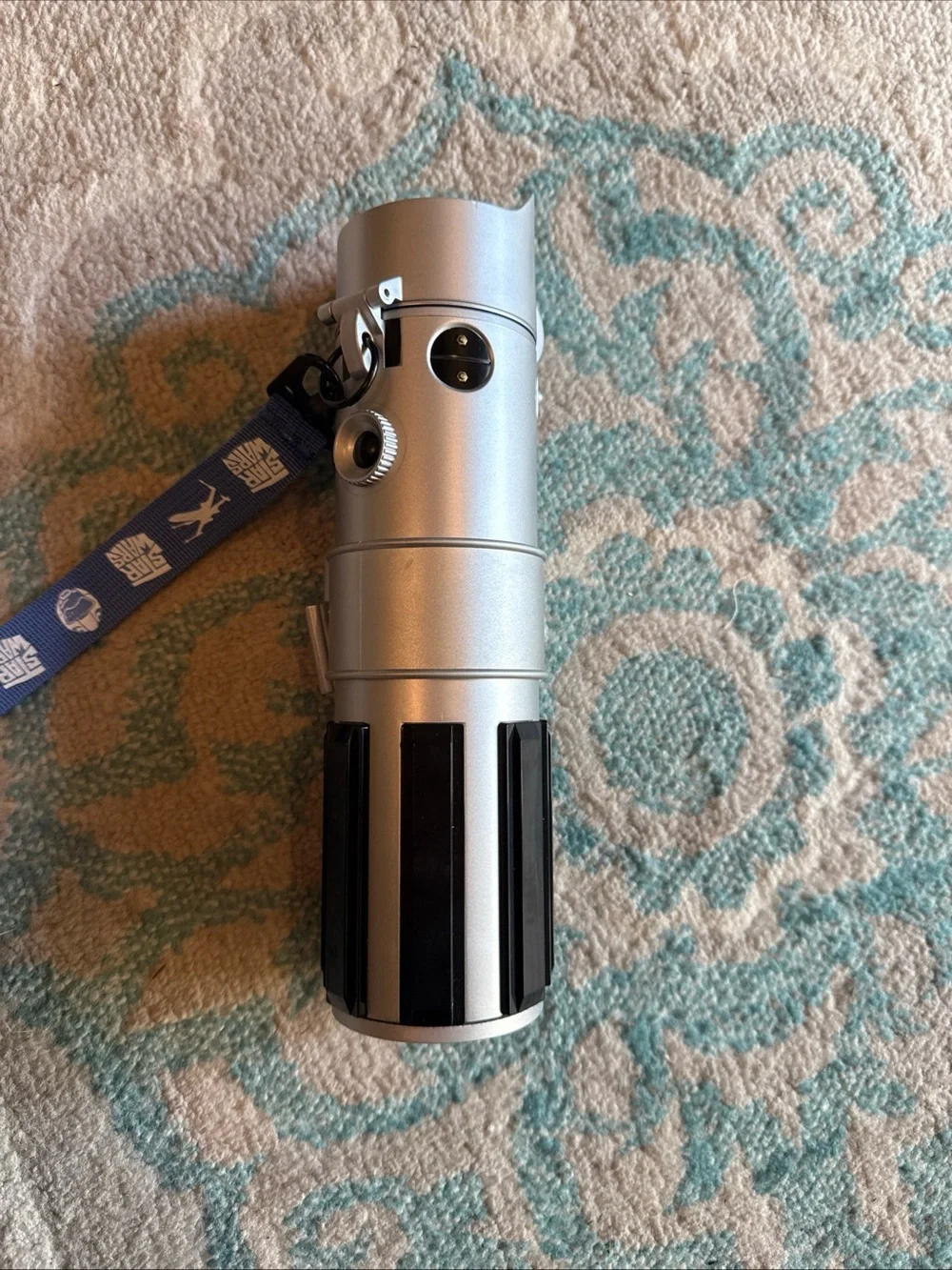 Disney Silver and Black Lightsaber Toy with Blue Strap